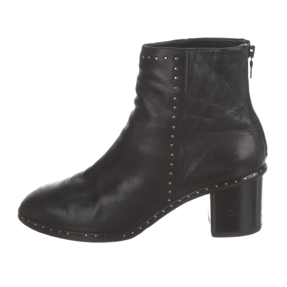 Rag & Bone Willow Black Leather Studded Ankle Chelsea Boots